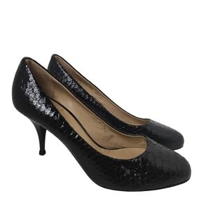 Guiseppe Zanotti Elegant Black Snake Round Toe Pumps Size 38
